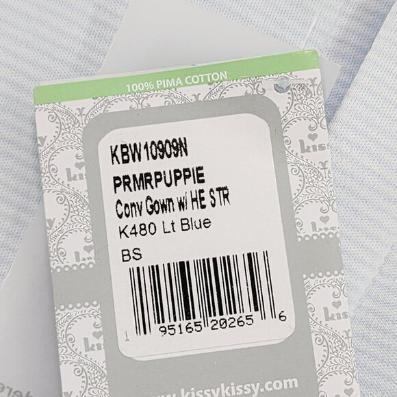 Kissy Kissy Pima Cotton Stripes Embroidered Puppy Converter Gown - Picture 6 of 9